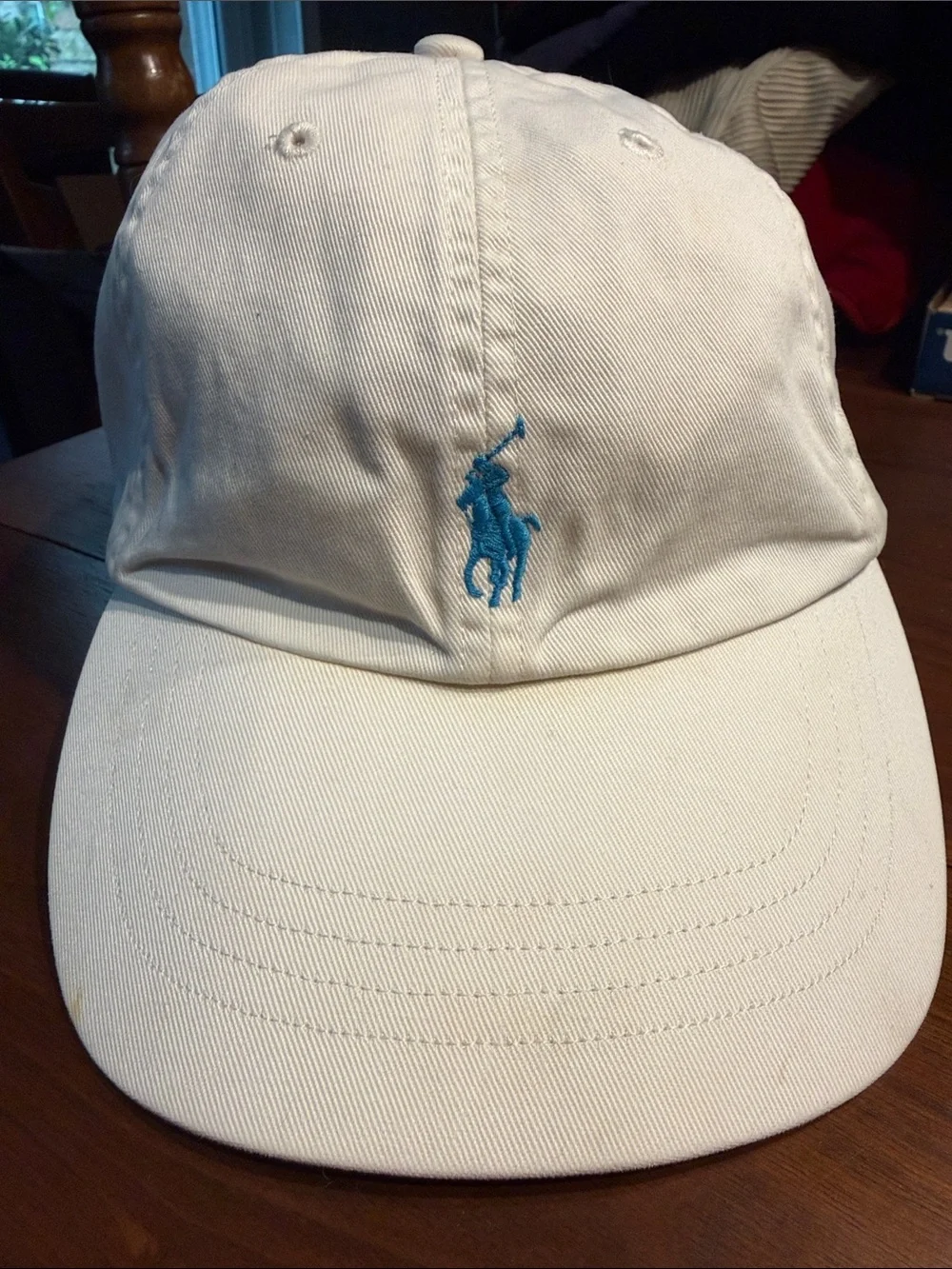 Polo by Ralph Lauren White Baseball Cap with Blue Pony